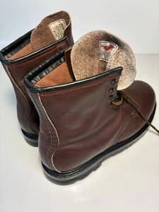 Vintage Red Wing Stahlkappe Braun Leder Stiefel Herren Größe 9 EE Hergestellt in den USA - Bild 1 von 24