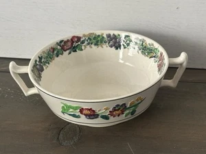 Copeland Late Spod Double Handled Cream Soup Bowl Raised Floral Pattern - Picture 1 of 4