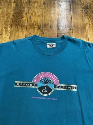 Camisa de Casino Foxwoods Resort Vintage Talla XL Lee Connecticut Foto 1 de 4