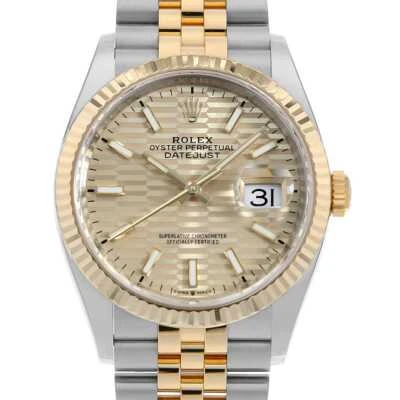ROLEX DATEJUST 36 126233 Gold Fluted Motif Bar 5 Row Jubilee Bracelet Random... Foto 1 de 4