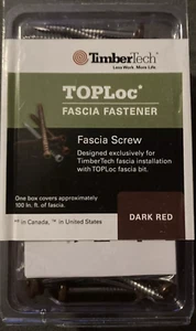 100pcs TimberTech TOPLoc Fascia Fastener Screws Dark Red Qty FREE SHIP - Picture 1 of 4