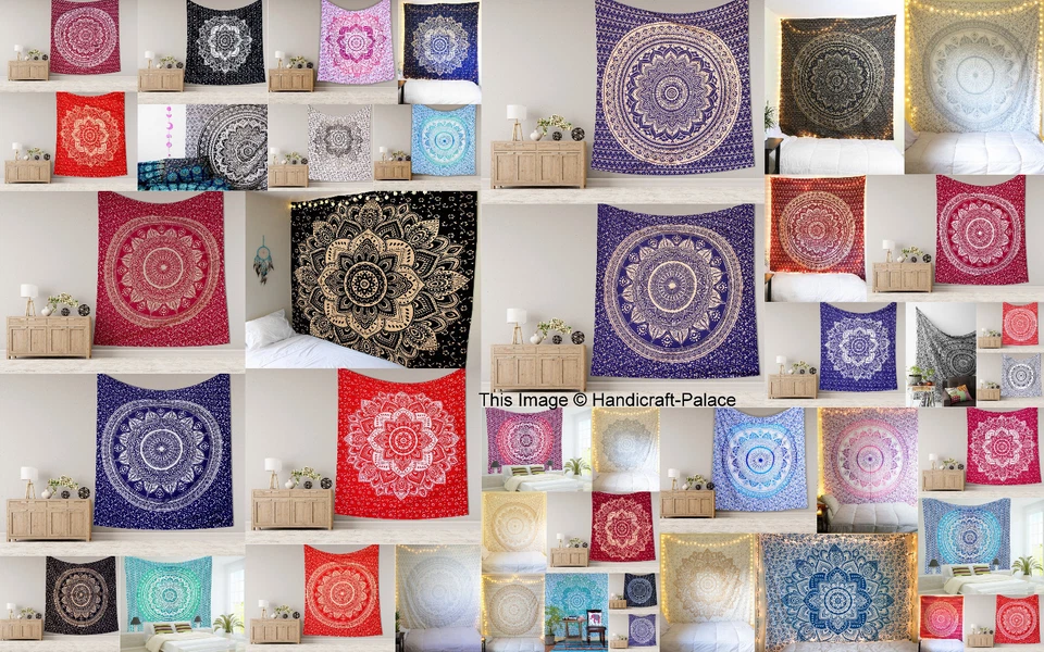 Mandala Tapiz Indio Colgante de Pared Decoración Bohemio Hippie King Colcha Tiro Foto 1 de 1