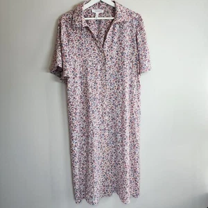 ADDITION ELLE Shirt Dress Womens 18 Pink Floral Button Up Pockets Lightweight - Bild 1 von 20