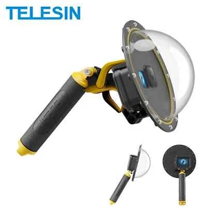 TELESIN 6'' 30M Underwater Housing Dome Port Floaty Hand Grip for GoPro Hero 8 - Picture 1 of 10