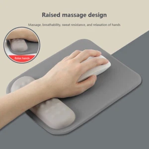 Mouse Pad With Wrist Rest Pad Ergonomic Anti-Slip Silicone Base Mouse Wrist ~J~ - Bild 1 von 23