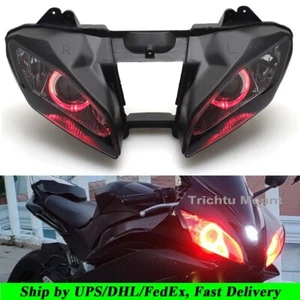 Customized Fully Headlight Assembly w/Red Angel Eye For Yamaha YZF R6 2006-2007 - Picture 1 of 23