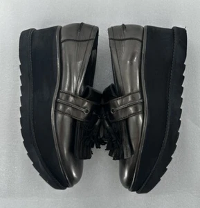 Stuart Weitzman Loafers Platform Chunky Y2K Metallic Size 8.5 M Tassel Preppy - Picture 1 of 13