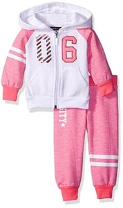 Infant Girl's Jog Set with Zip Hoodie & Pants Space Dye - Picture 1 of 2