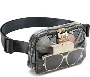 Clear Fanny Pack Belt Bag Stadium Approved for Women Men with Adjustable Strap W - Picture 1 of 6