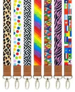 Lanyard Neck Strap ID Card Holder Pre Printed Pattern Breakaway Metal Clip Badge - Picture 1 of 44