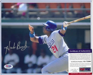 Foto de béisbol firmada por Hubie Brooks de los Dodgers 8x10 (certificado de autenticidad PSA/ADN) Mets Expos Royals - Imagen 1 de 12