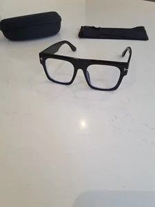 Shiny black optical anti blue rays designer Style Frames Square Eyewear - Picture 1 of 12