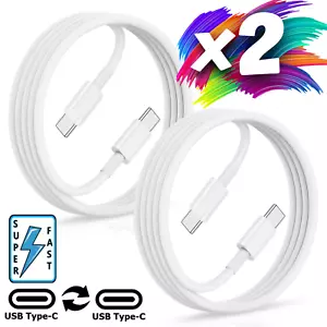 Paquete de 2 cables USB-C de 6 pies Cable de carga rápida tipo C Cargador rápido - Picture 1 of 12