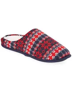 Club Room Mens Fair Isle Fleece-Lined Slippers Multicolor M(8-9) - Picture 1 of 6