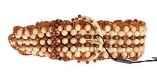 Dolce & Gabbana Cintura a vita larga in legno di rafia marrone con perline 
