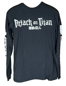 Attack On Titan Sz Small Black Long Sleeve Double Sided Crew Neck Shirt L/S - Picture 1 of 9