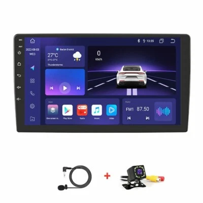 With Backup Camera Android 12 Carplay 6+128GB Car Stereo AM GPS Bluetooth Radio - Image 1 of 4