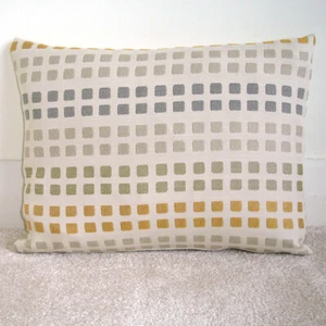 Cushion Cover Grey and Yellow Ochre 12x16 With Zip 16" x 12" Oblong Bolster - Picture 1 of 4