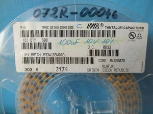 20pcs AVX TPSC107K010R0100 Tantalum Capacitors - Solid SMD 100uF 10V 10% - Picture 1 of 3