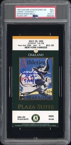 1995 Mariano Rivera 1st Win Ticket Ticket Signed 5/28 A's Yankees PSA 7 Auto 10 - Picture 1 of 2
