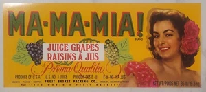 Label MA MA Mia Grape Juice Reedley California - Picture 1 of 1