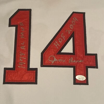 Camiseta deportiva firmada por Jim Rice de los Medias Rojas de Boston 1975 M&N Salón de la fama 2009 y 1978 AL MVP JSA Foto 1 de 4