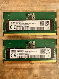 SK Hynix 16GB (2 X 8GB) Laptop DDR5 5600MT/s SODIMM Memory - Picture 1 of 3