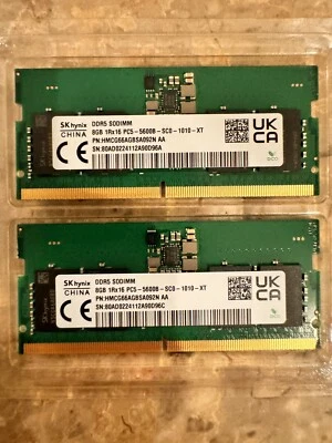 SK Hynix 16GB (2 X 8GB) Laptop DDR5 5600MT/s SODIMM Memory - Image 1 of 3