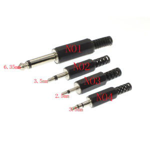 3.5mm 2.5mm 6.35mm Jack Male Plug Connector Wire Adapter DIY Audio Cable Cord