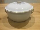 ROYAL WORCESTER CORINTH WHITE & GOLD CASSEROLE DISH WITH LID - OVEN TO TABLE