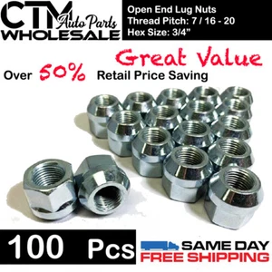 100 PCS 7/16-20 BULGE ACORN OPEN END WHEEL LUG NUTS WHOLESALE GREAT SAVIN - Picture 1 of 2