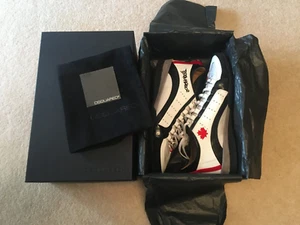 Dsquared2 Genuine Sneaker 551 Vitello Sport Bianco Nero Tacco Heel UK 9 EU 43 - Picture 1 of 11