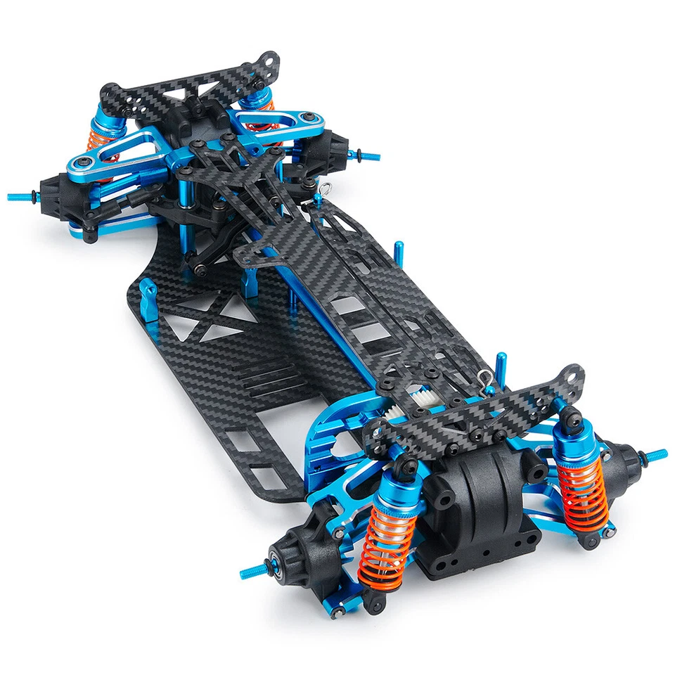 Upgraded Metal Alloy Carbon Racing Chassis Frame Kit For TT01 TT-01 1/10 RC Car - Image 1 of 4