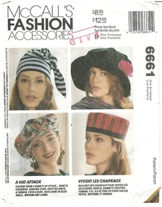1993 McCall's Fashion Accessories 6661 A Hat Attack Schnittmuster ungeschnitten - Bild 1 von 3