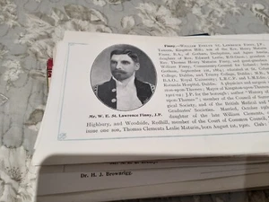 Xm17 Ephemera 1906 Picture William Lawrence Finny Tamesa - Picture 1 of 1