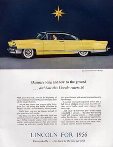 1956 Lincoln Premiere Coupe Original Color Print Ad - Picture 1 of 1