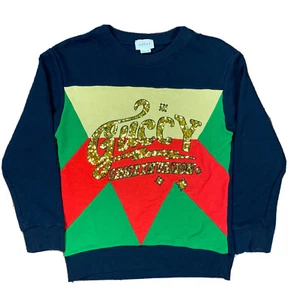Gucci Kids Sequin Guccy Space Invasion sweatshirt Big kids 10 Black - Picture 1 of 5