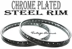 HONDA CM125T 1982-86 CM185T 1978-79 CM200T 1980-82 FRONT+REAR CHROME WHEEL RIM - Picture 1 of 4