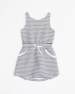 YPB by Abercrombie Mini Abito Bambini Neoknit Bianco Righe Tg 5/6 Trendy Ragazze Crew - Foto 1 di 4