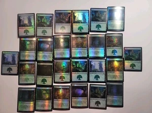 Magic The Gathering Forest x26 Mixed Foil Land Play Pack! - Picture 1 of 1