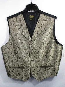 2XL Vest Scarboro Paisley Taupe Scully Men's Ranchwear New Western Formal - Picture 1 of 8