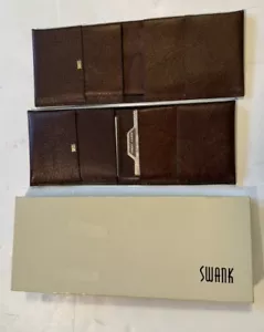 Set di due portafogli Swank in pelle marrone nuovi - Foto 1 di 3