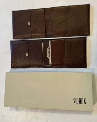 Swank Leather Wallets Set Of Two Brown New - Image 1 of 3