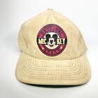 Vintage Disney Mickey Mouse Tan Suede Baseball Cap Hat Made In USA