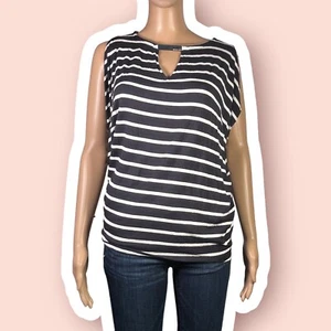Michael Michael Kors Striped Keyhole Neckline Shirt Size Small - "Mayra" - Picture 1 of 16