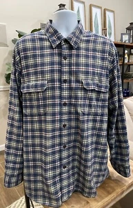 Eddie Bauer Sport Shop Flanell Karo Hemd Gr. XL blau rot gelb 100% Baumwolle - Bild 1 von 6