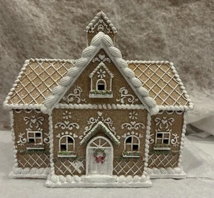 CUPCAKES Y CACHEMIR Navidad Pan de Jengibre Casa Grande Resina Iluminación LED - Imagen 1 de 11