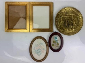 Job Lot of Vintage Photo Frames & Wall Plate Mixed Sizes & Styles Bundle X4 - Picture 1 of 8