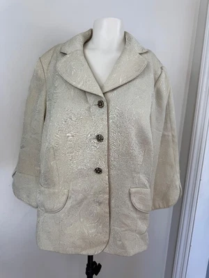 Blazer para mujer Studio I beige bolsillos sintéticos talla 16W Foto 1 de 4