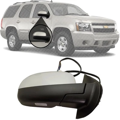 Mirror For 2007-2014 Chevrolet Tahoe Suburban Power-Fold BSD Memory Chrome RH Foto 1 de 4